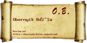 Obernyik Béla névjegykártya