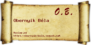 Obernyik Béla névjegykártya