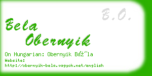 bela obernyik business card